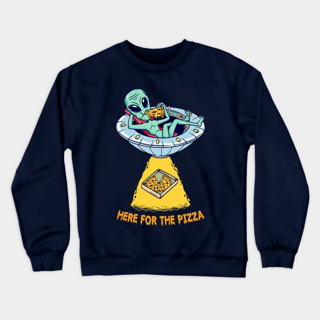 Here For The Pizza Crewneck Sweatshirt by Three Meat Curry